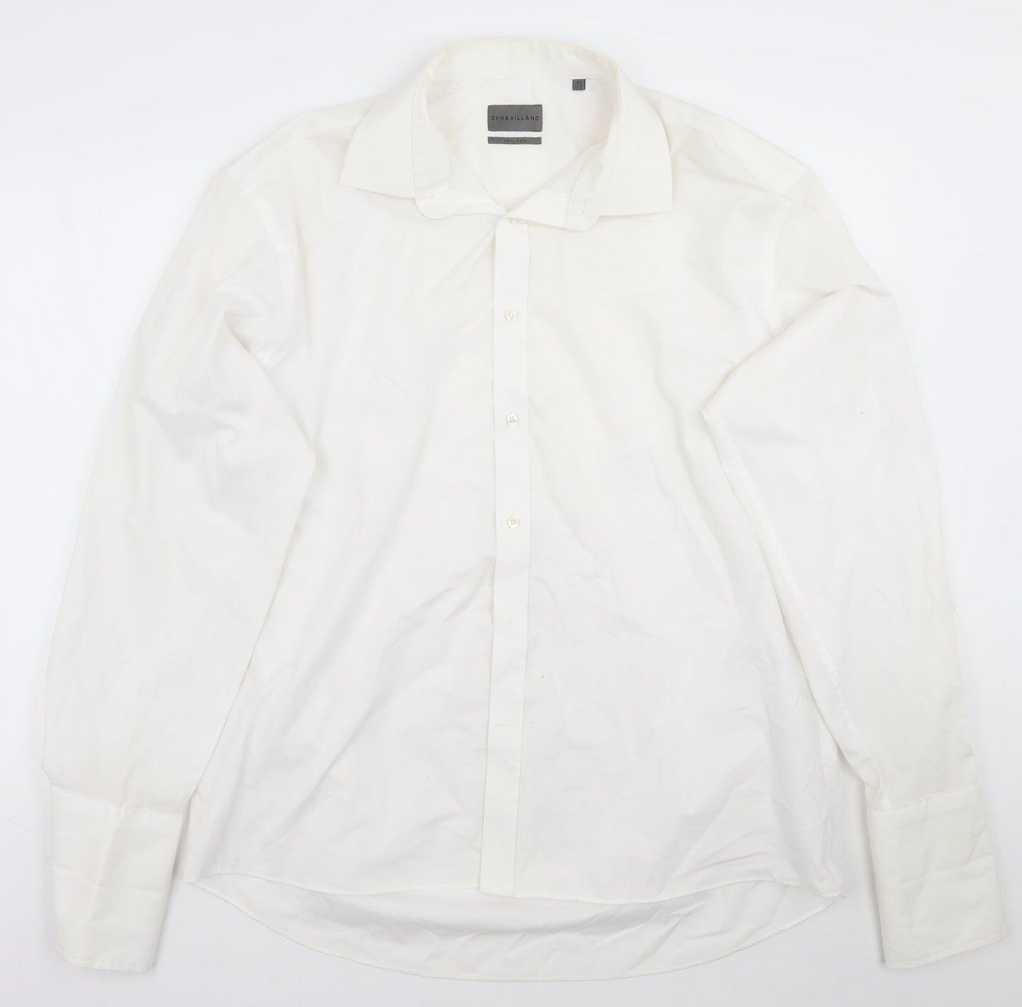 Deha Villand Mens White    Button-Up Size 17.5