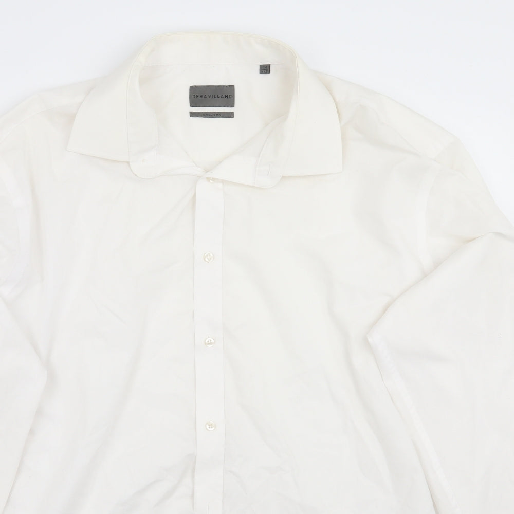 Deha Villand Mens White    Button-Up Size 17.5