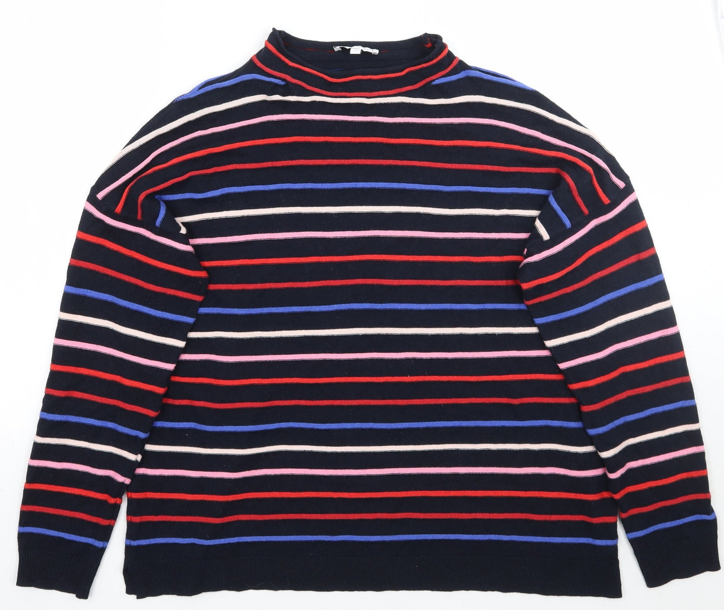 Warehouse Womens Black Striped  Pullover Jumper Size 10
