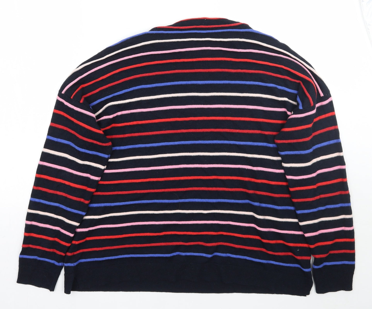 Warehouse Womens Black Striped  Pullover Jumper Size 10