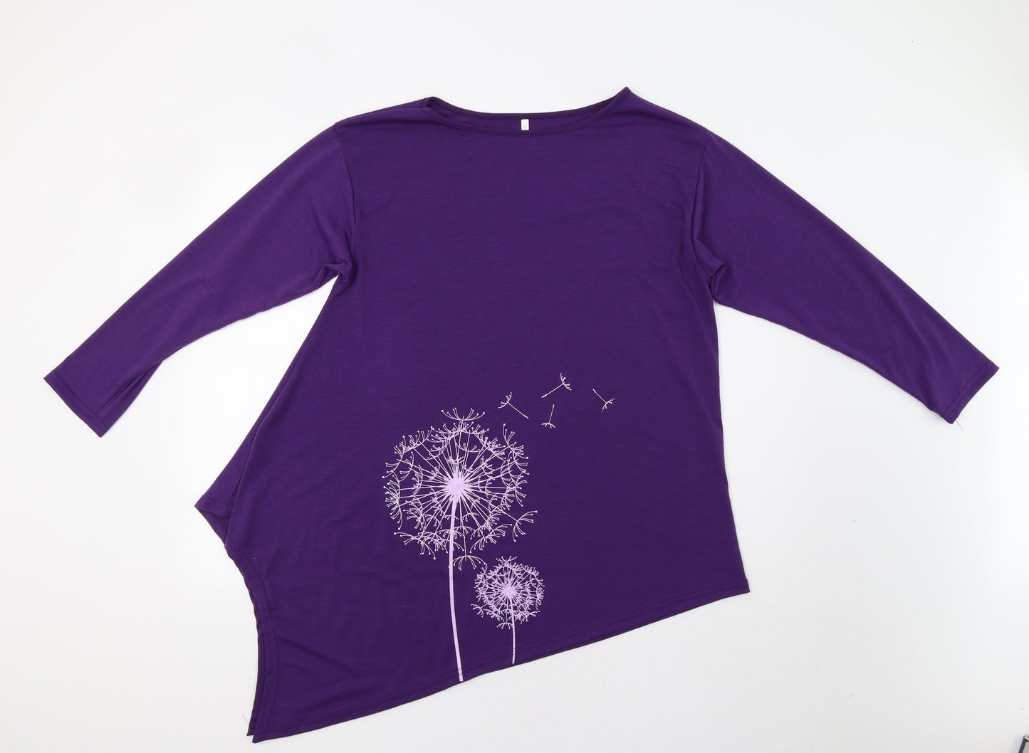 Preworn Womens Purple Floral  Tunic Blouse Size S