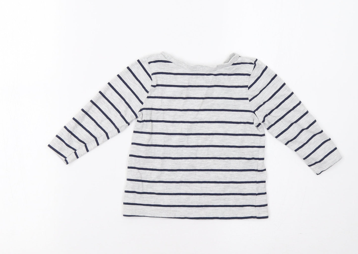 George Baby Grey Striped  Basic T-Shirt Size 12 Months