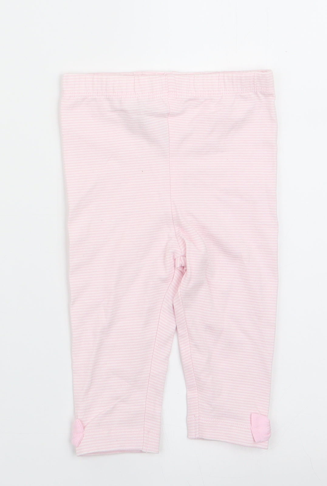 George Girls Pink Striped  Jogger Leggings Size 3-6 Months