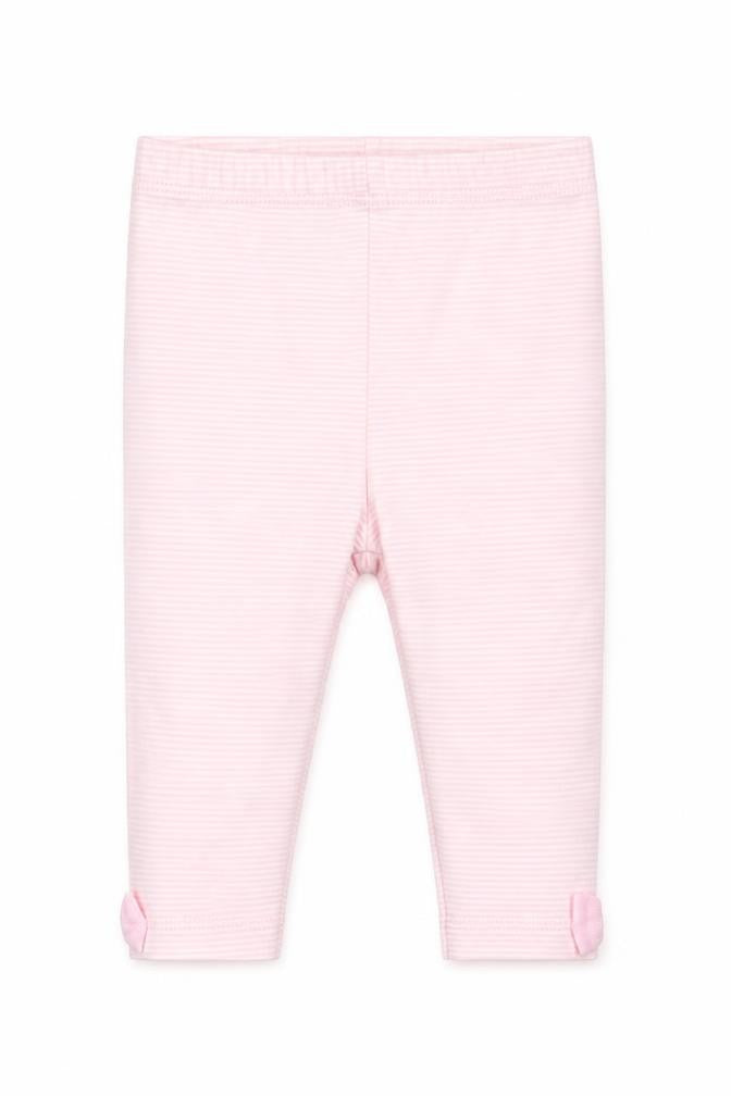 Front view of George girls’ pink striped jogger leggings, size 3-6, months