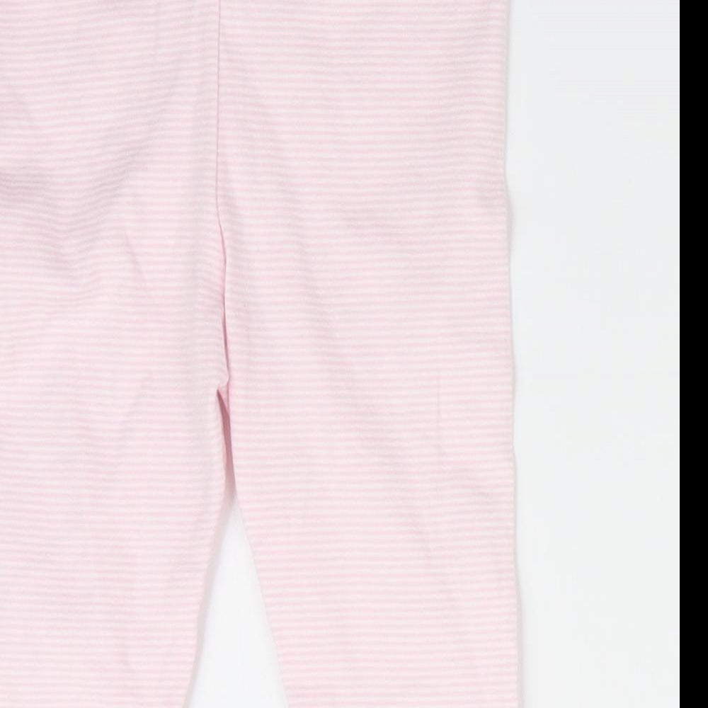 George Girls Pink Striped  Jogger Leggings Size 3-6 Months