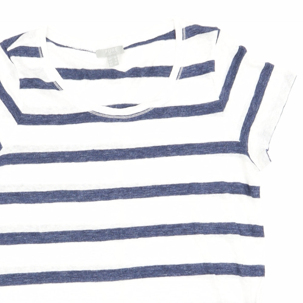 Pure Womens Blue Striped  Pullover Jumper Size 12