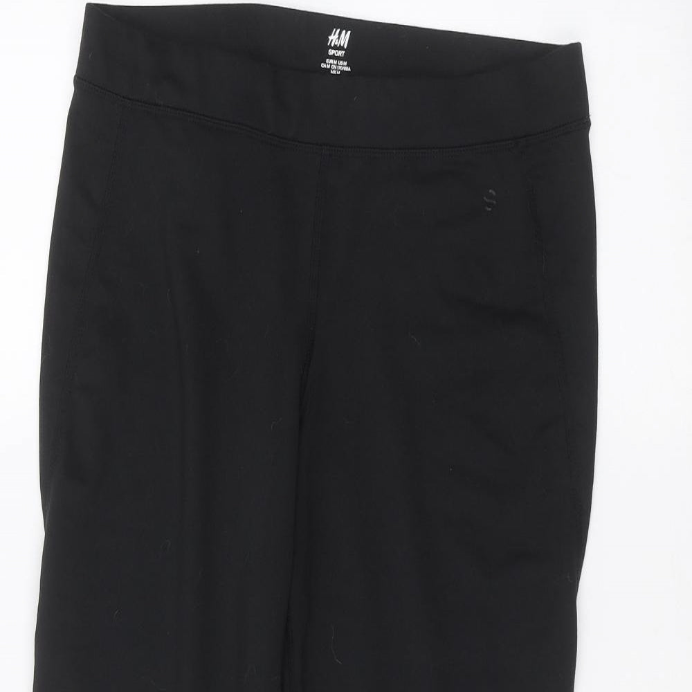 H&M Womens Black   Cropped Leggings Size M L20 in