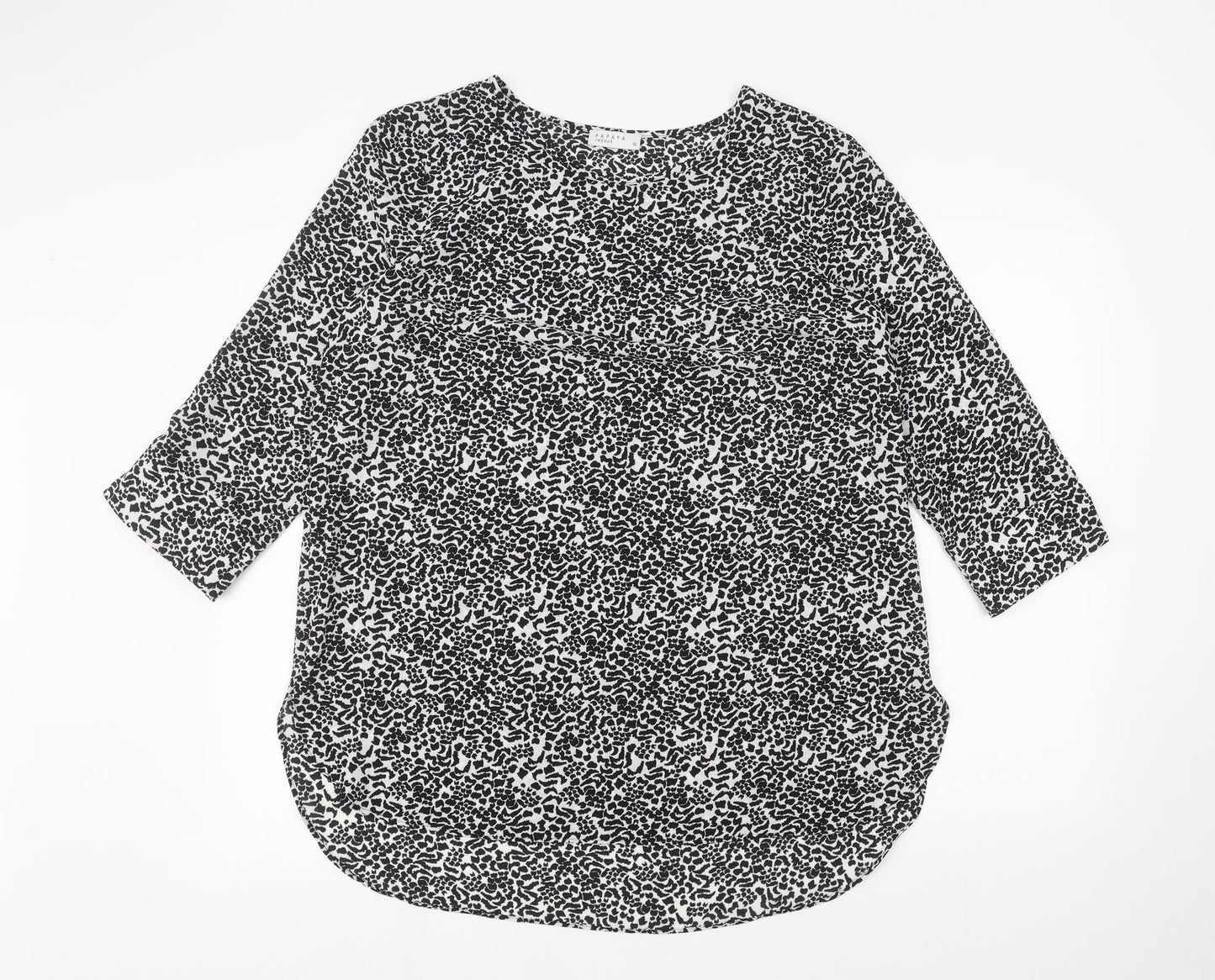 Papaya Womens White Animal Print  Pullover Jumper Size 16