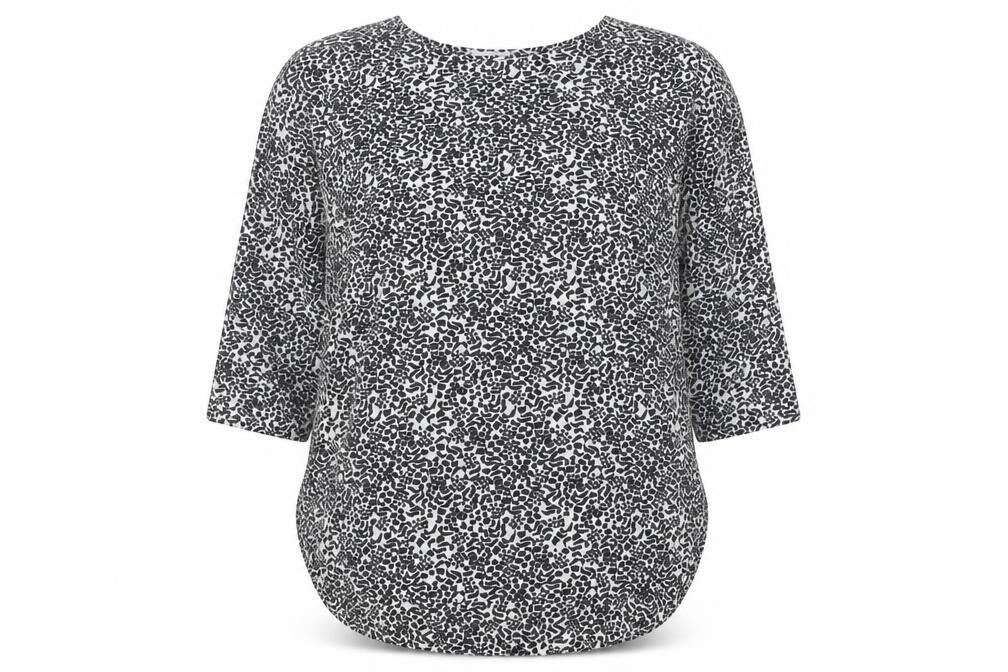 Front view of Papaya women’s white animal print jumper, size UK 16
