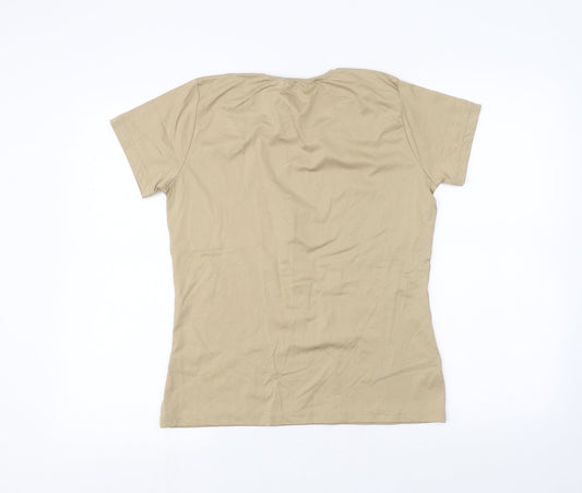 Hennes Womens Beige   Basic T-Shirt Size L