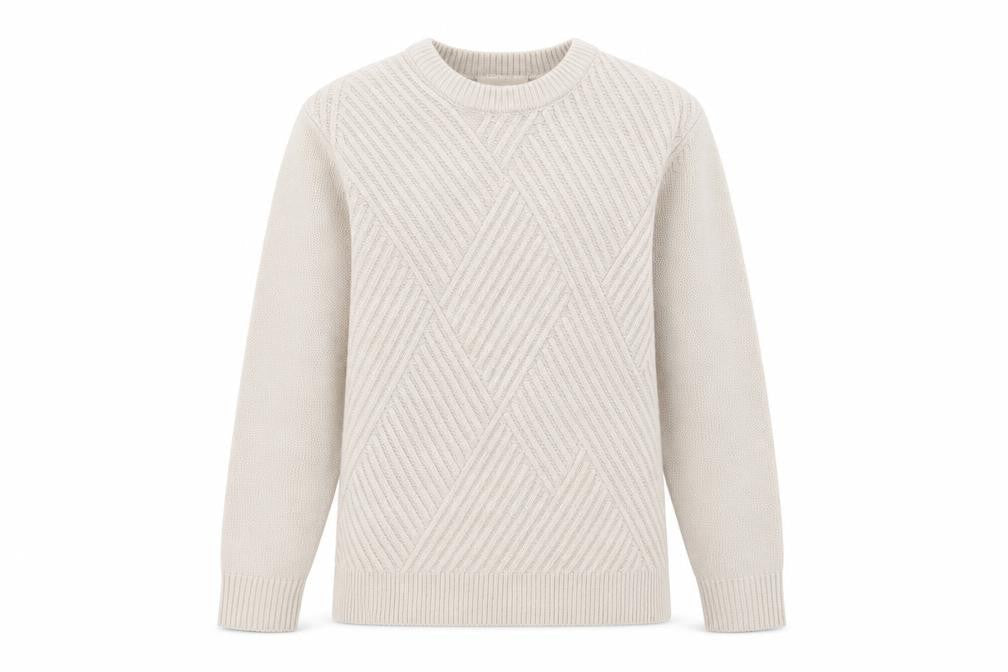 Front view of Astradivarius men’s beige jumper, size S