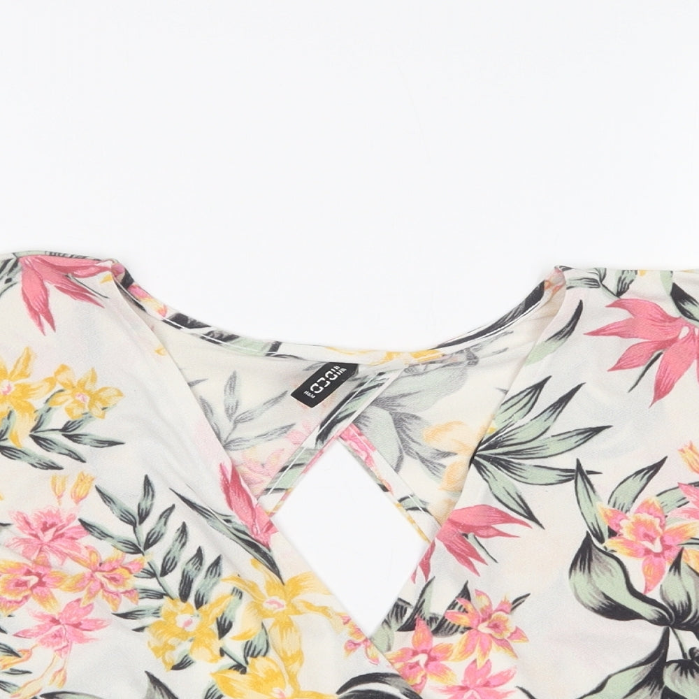 H&M Womens Multicoloured Floral  Basic T-Shirt Size S
