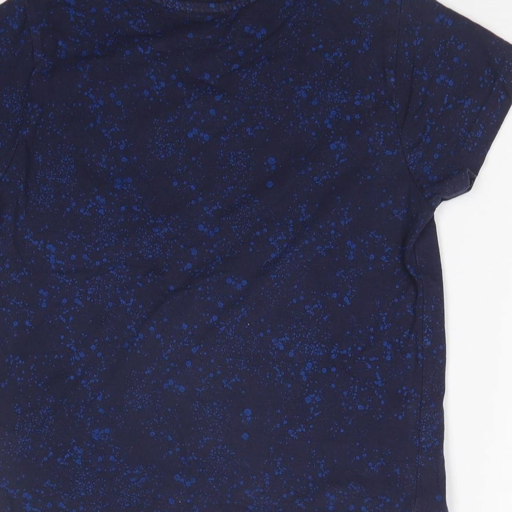 Primark Boys Blue Spotted  Basic T-Shirt Size 7-8 Years