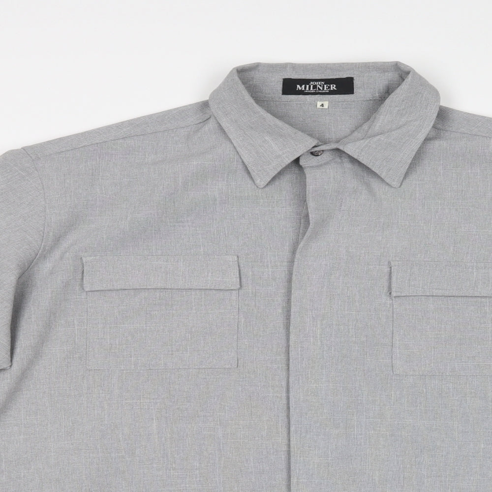 JOHN MILNER Mens Grey    Button-Up