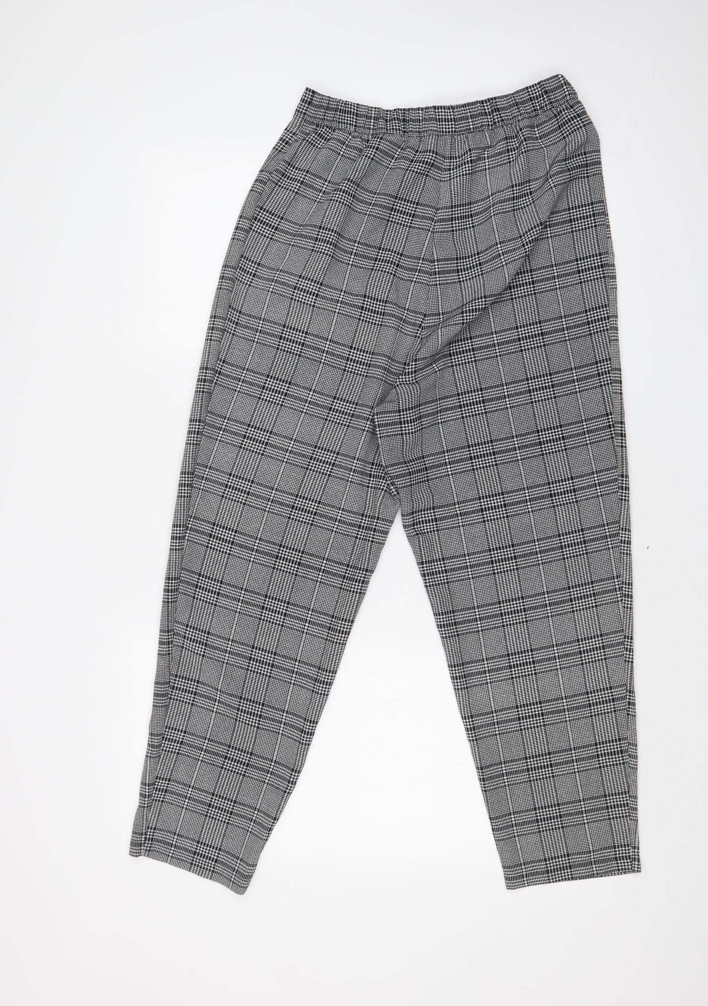 H&M Womens Multicoloured Check  Dress Pants Trousers Size 10 L24 in