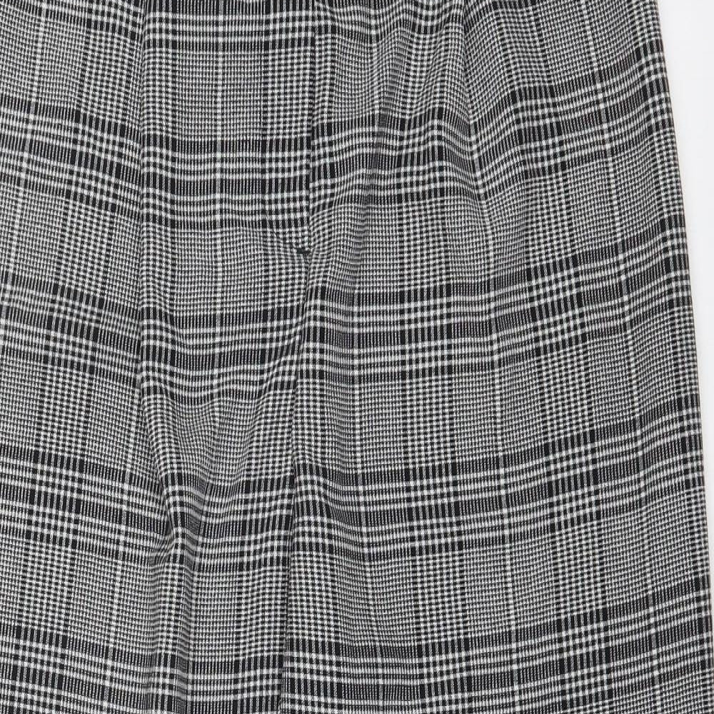 H&M Womens Multicoloured Check  Dress Pants Trousers Size 10 L24 in