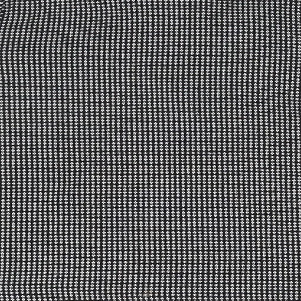 Zara Womens Black Houndstooth  Basic Polo Size M