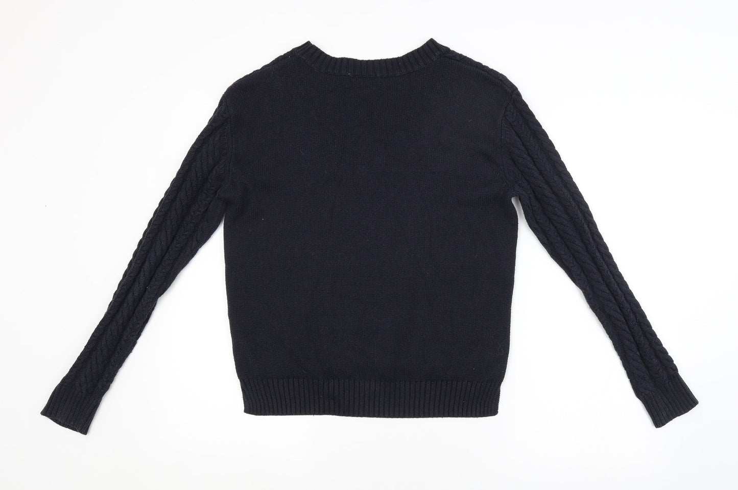 H&M Womens Blue Argyle/Diamond  Pullover Jumper Size XS