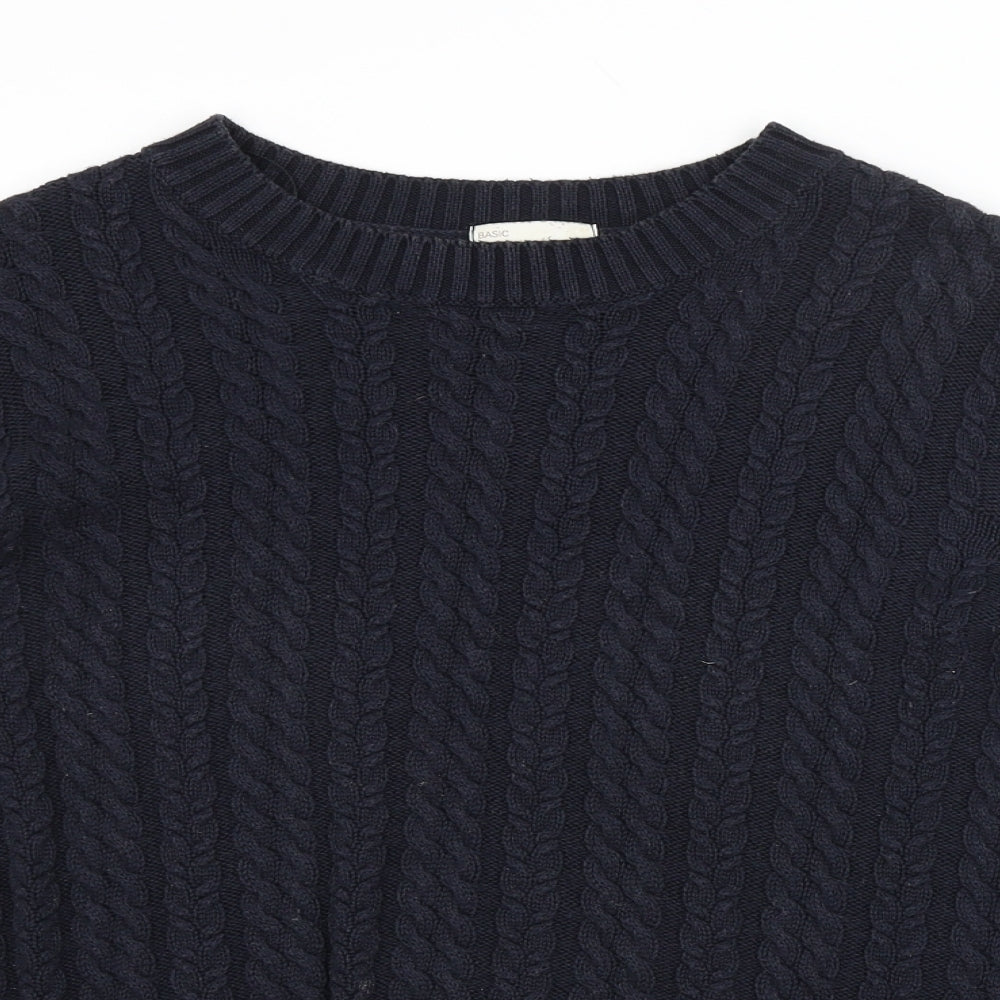H&M Womens Blue Argyle/Diamond  Pullover Jumper Size XS