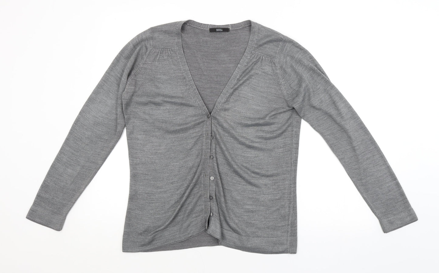 M&S Womens Grey   Cardigan Jumper