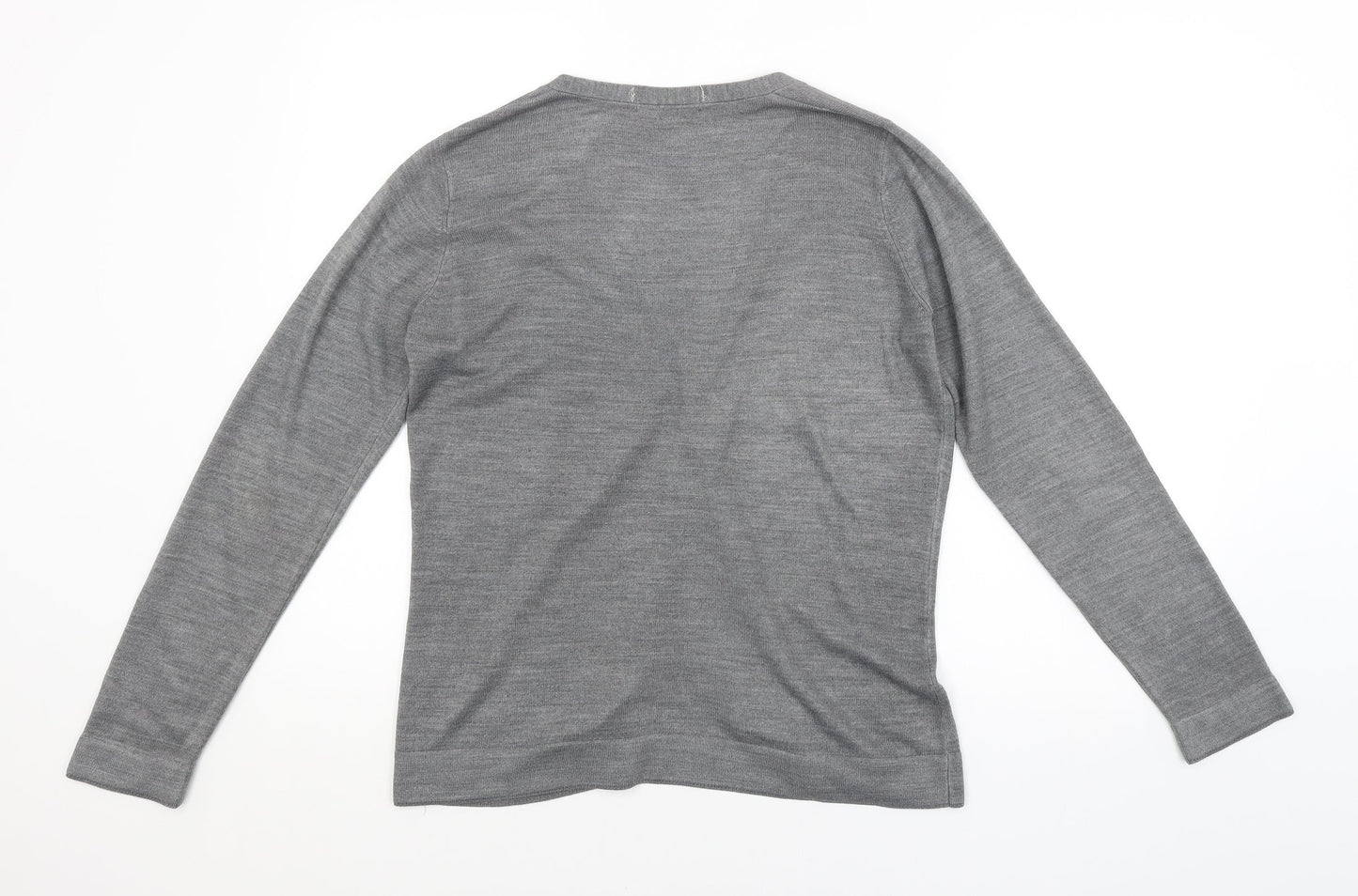 M&S Womens Grey   Cardigan Jumper