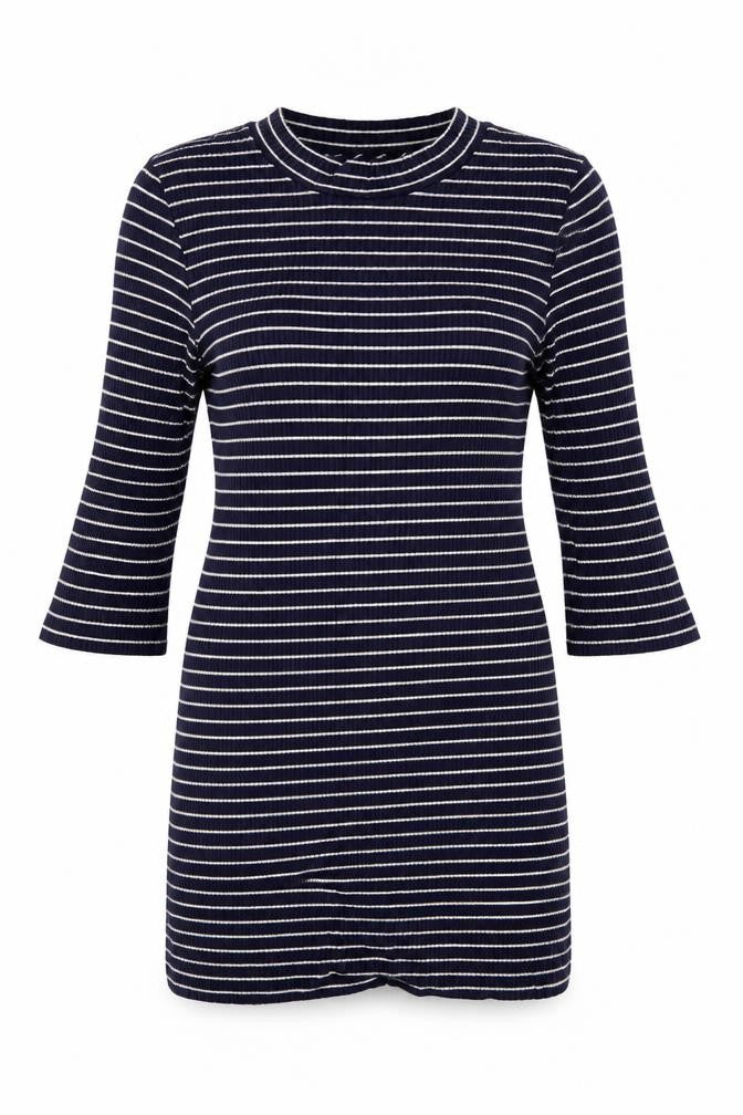 F&F Womens Blue Striped  Pullover Jumper Size 8
