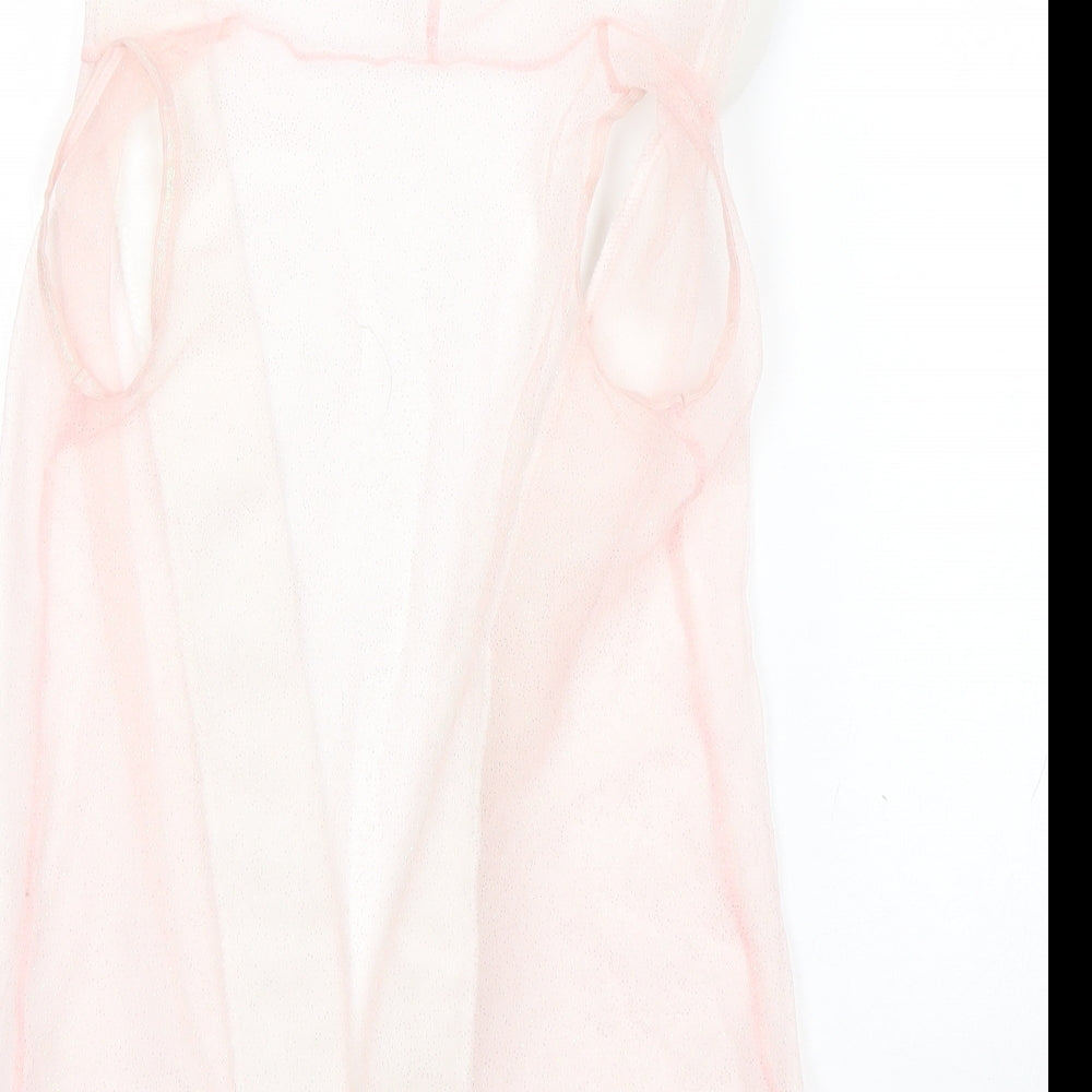 George Girls Pink Polka Dot   Gown Size 3-4 Years