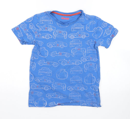 M&S Boys Blue    Pyjama Top Size 9-10 Years  - Car Print