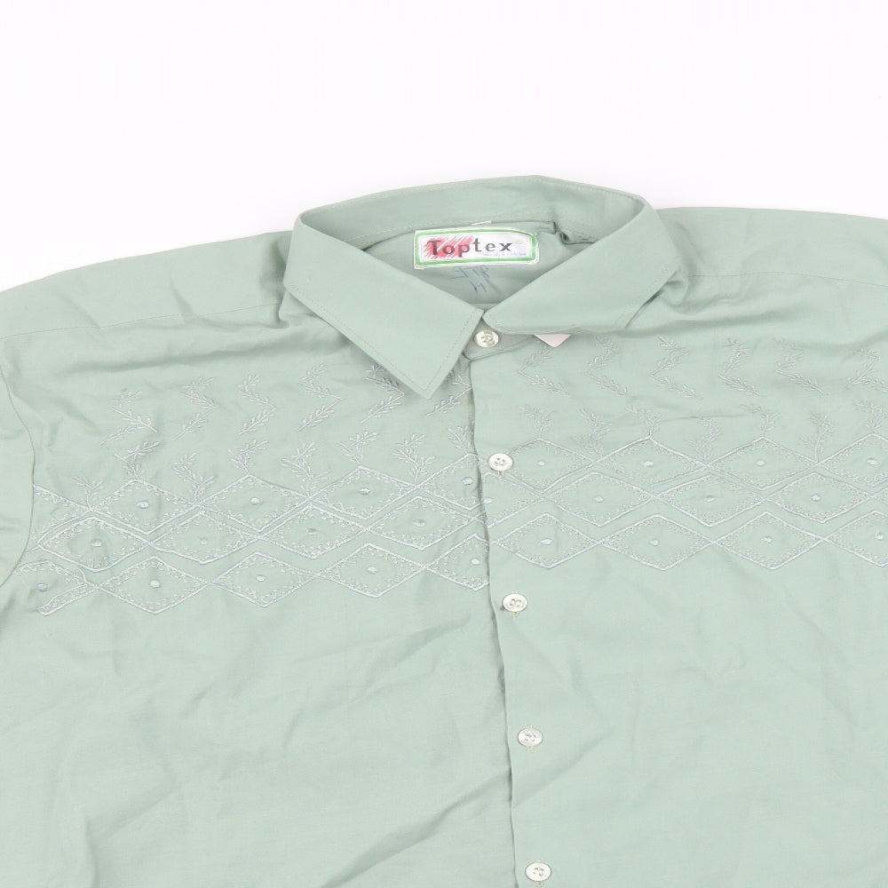 Toptex Mens Green    Button-Up Size 42