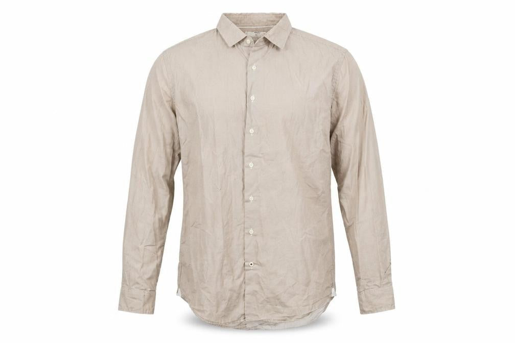 MNG Mens Beige Check   Button-Up Size M