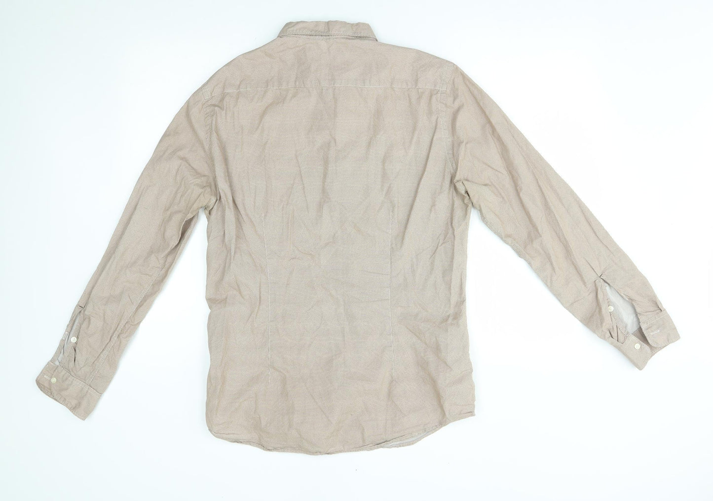 MNG Mens Beige Check   Button-Up Size M
