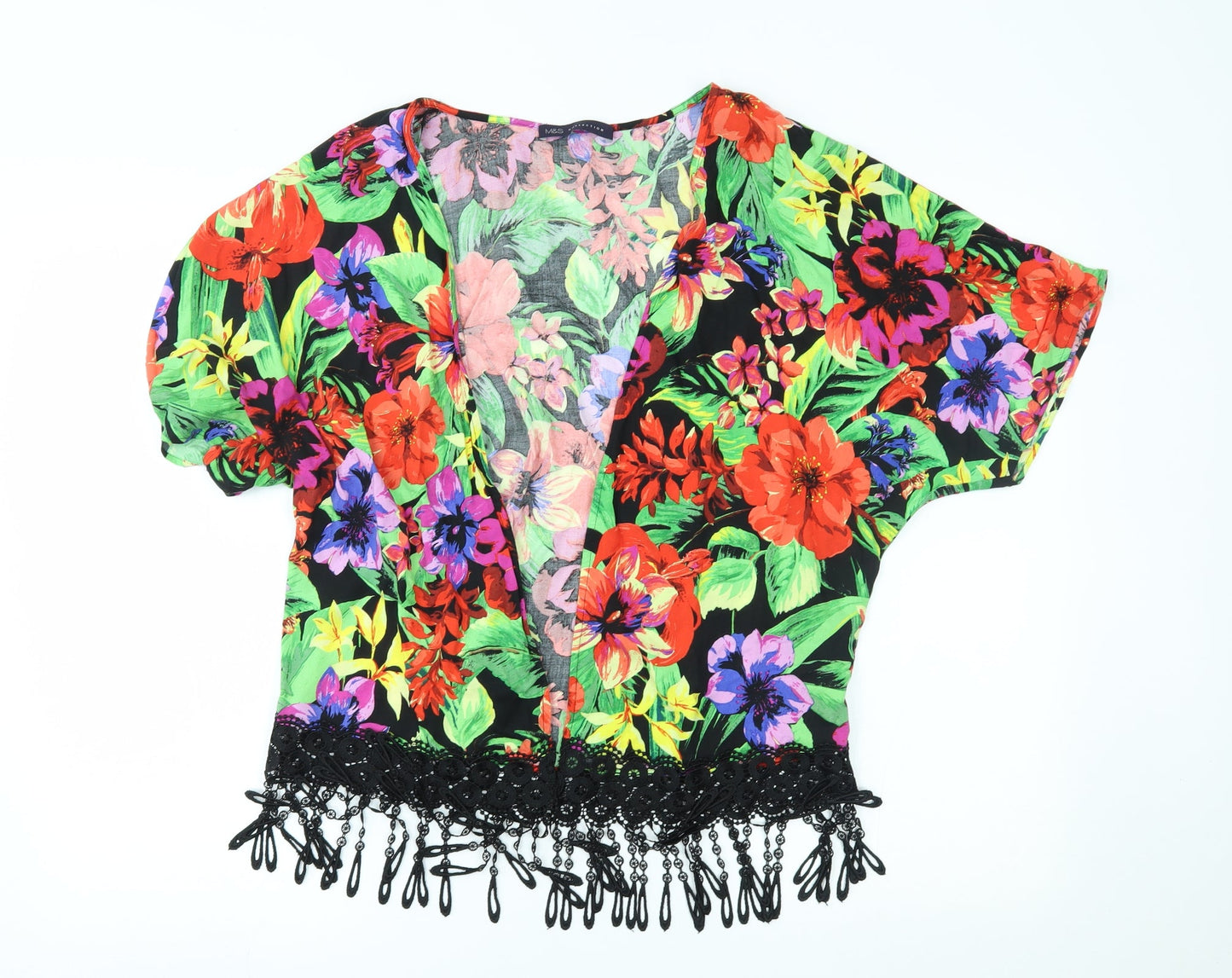M&S Womens Multicoloured Floral  Cardigan Jumper Size S