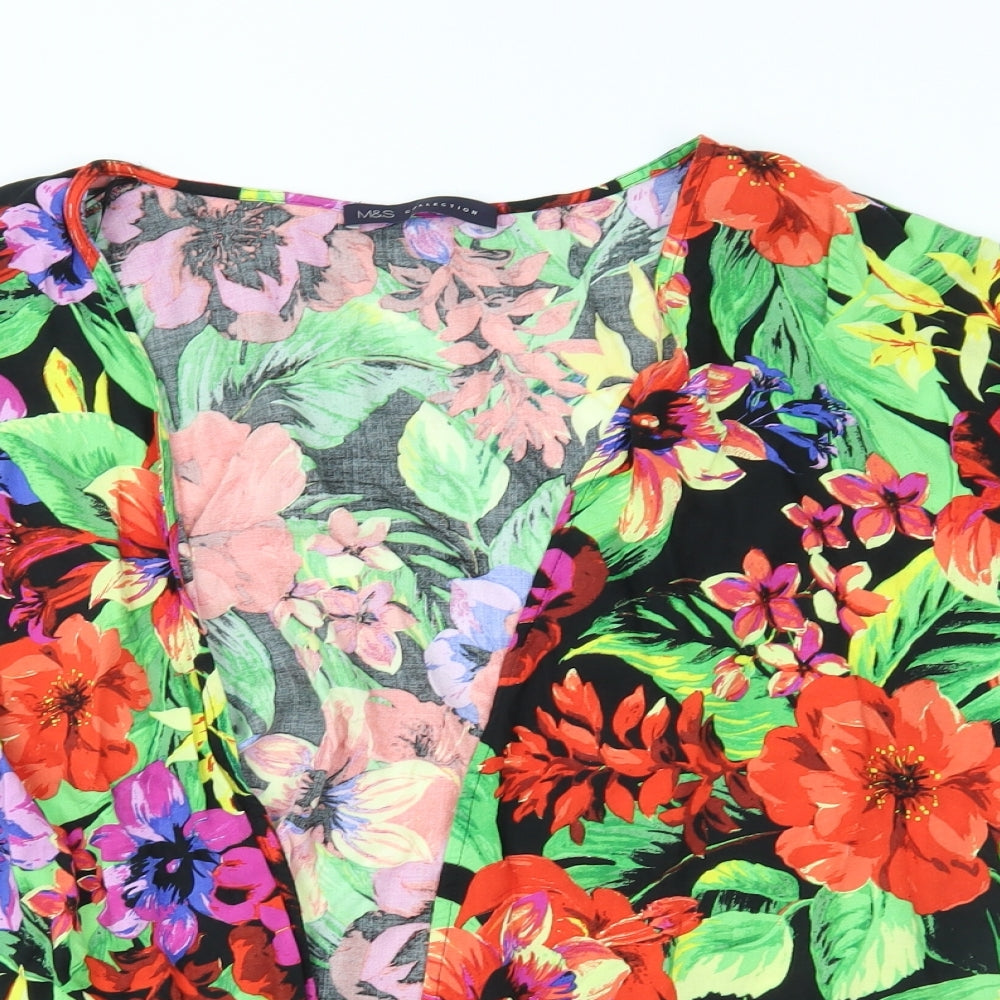 M&S Womens Multicoloured Floral  Cardigan Jumper Size S