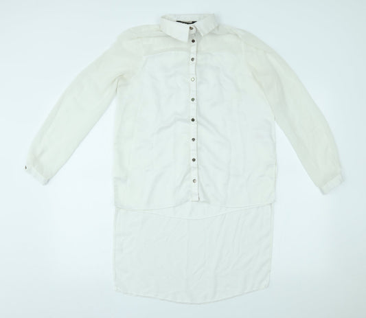 Lipsy london Womens White   Basic Button-Up Size 10