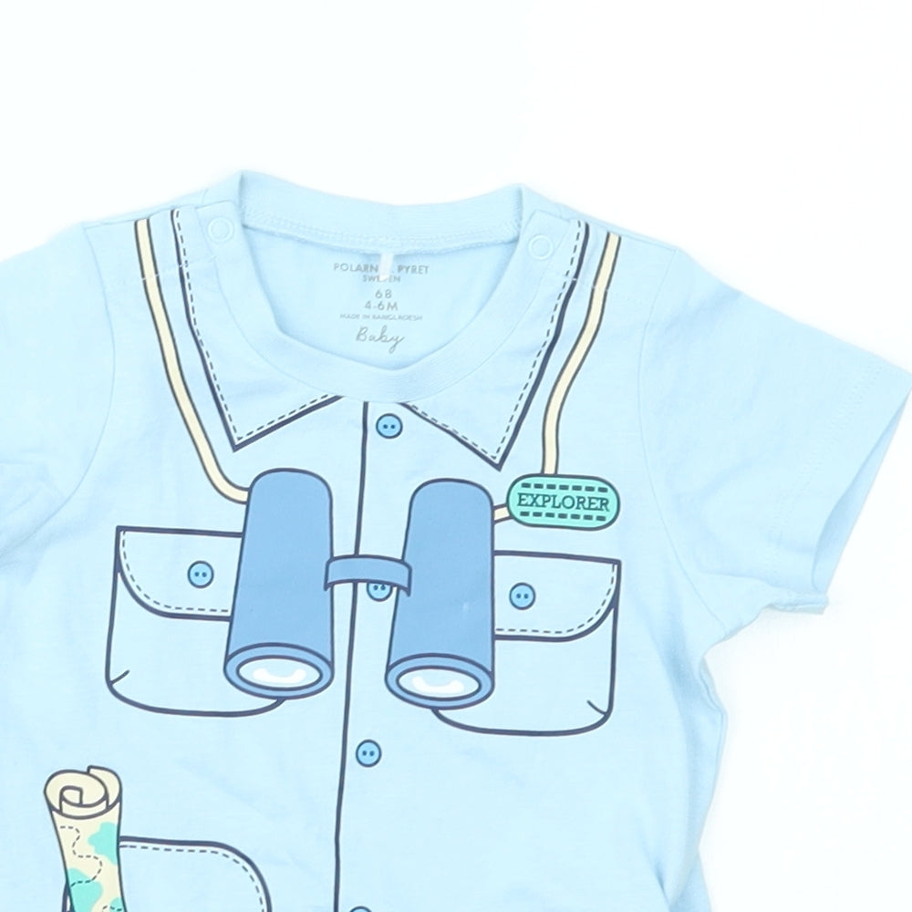 Polarn O. Pyret Baby Blue   Basic T-Shirt Size 3-6 Months  - adventurer