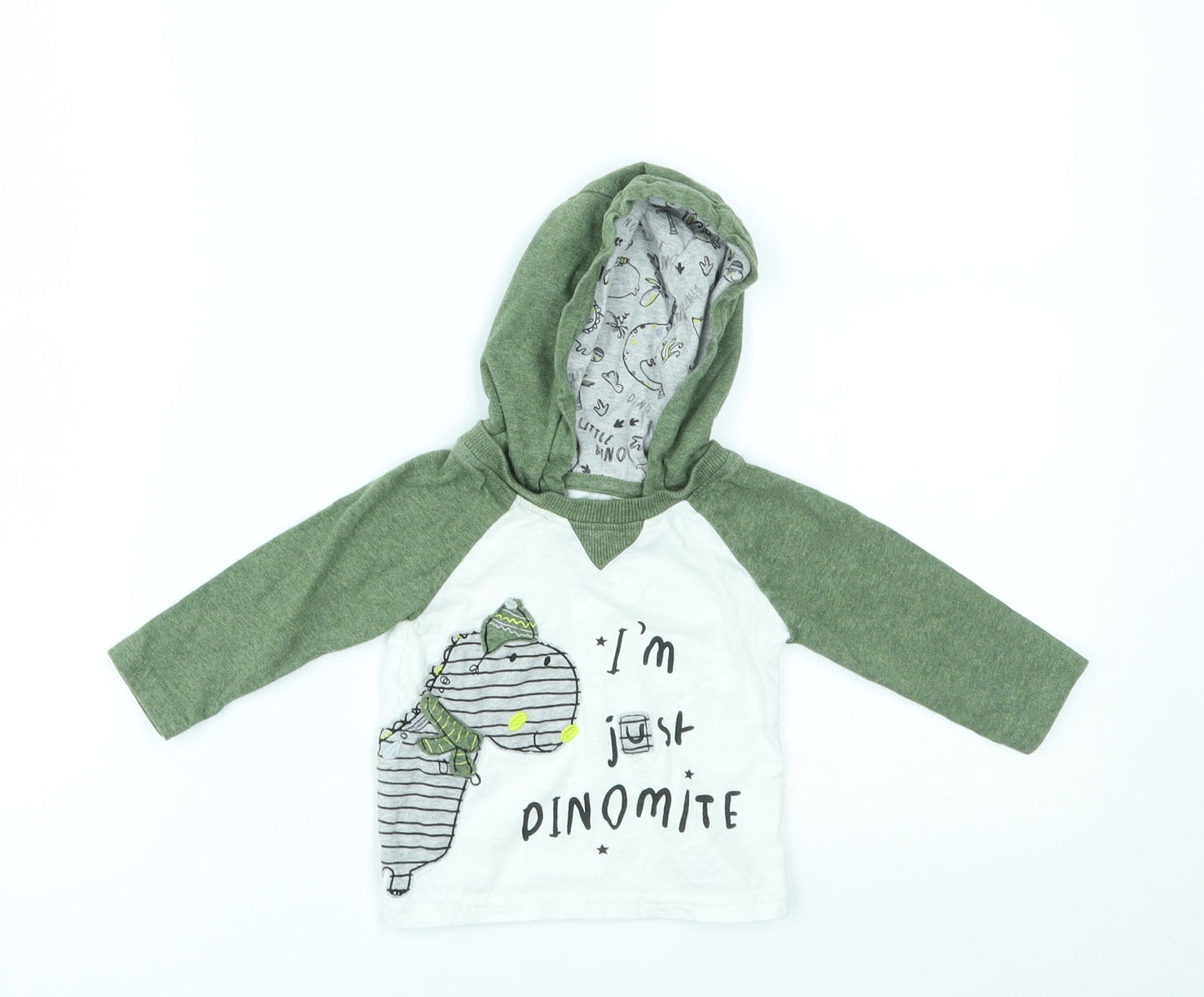 George Baby White   Pullover Jumper Size 3-6 Months  - dinomite