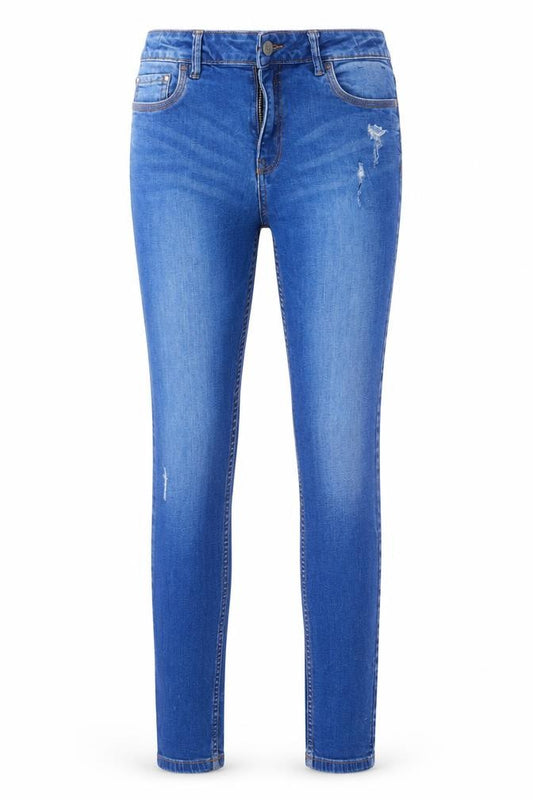 Matalan Girls Blue  Denim Skinny Jeans Size 14 Years - DISTRESSED