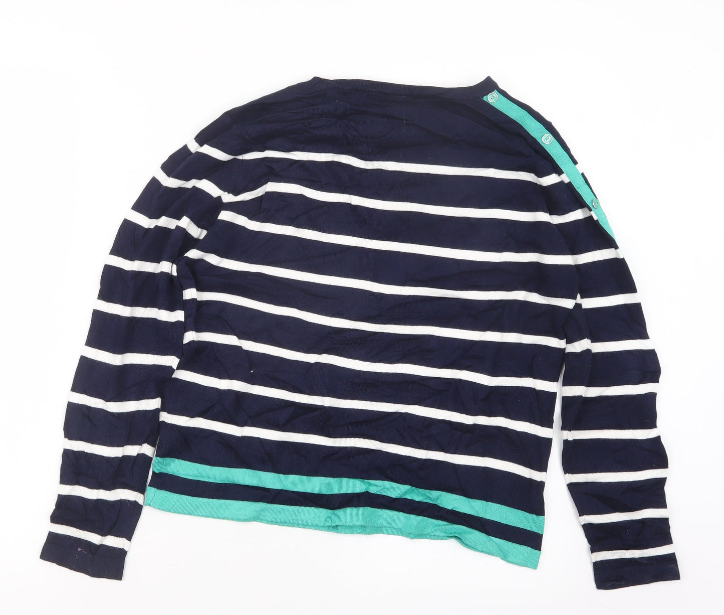 M&Co Womens Blue Striped  Pullover Jumper Size 14