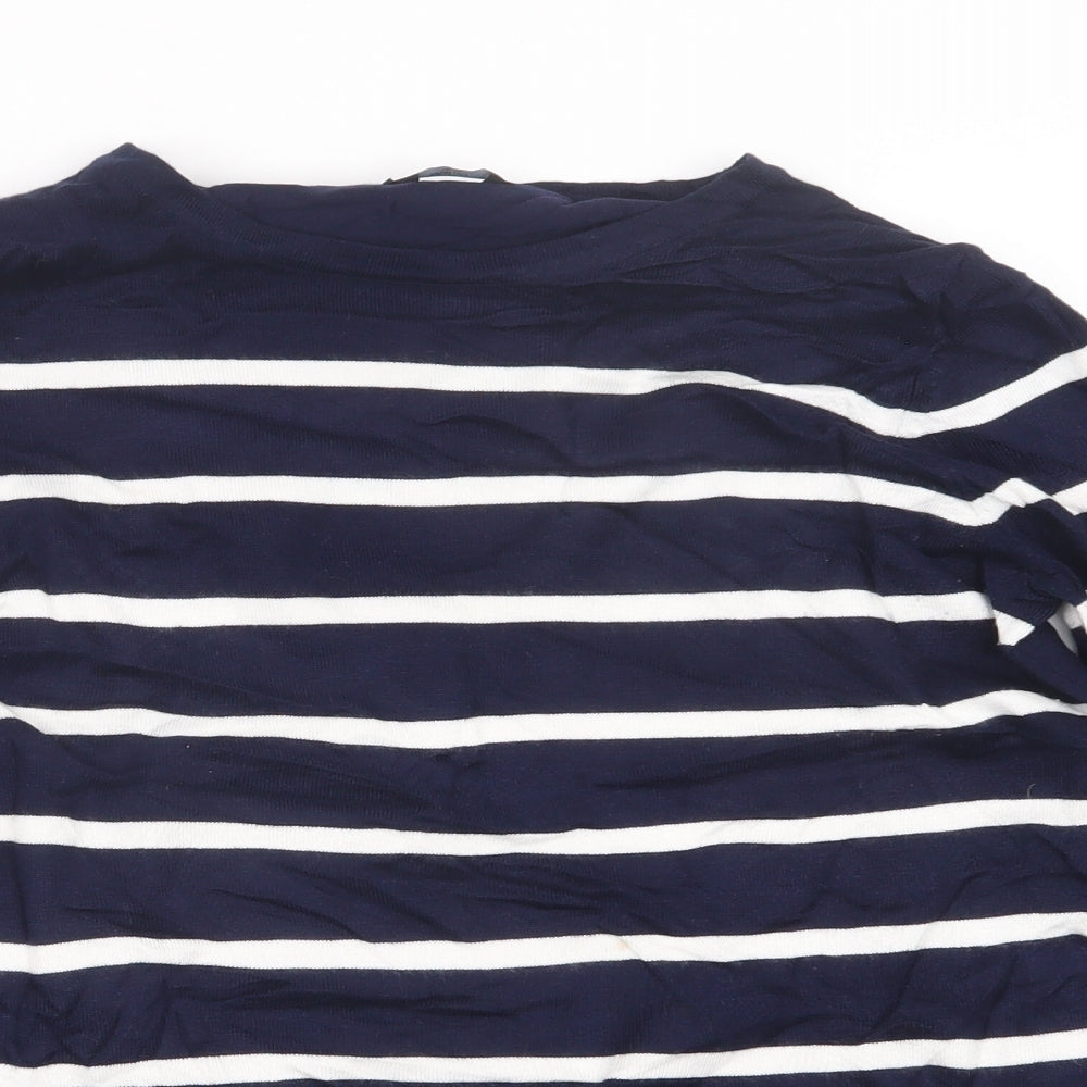 M&Co Womens Blue Striped  Pullover Jumper Size 14