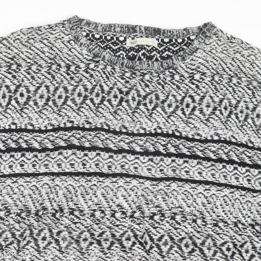 Only Womens Black  Knit Pullover Jumper Size M