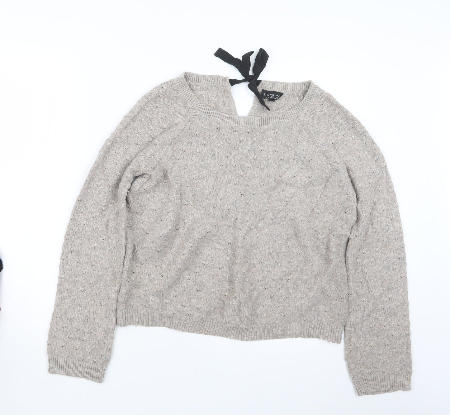 Topshop Womens Beige  Knit Pullover Jumper Size 10
