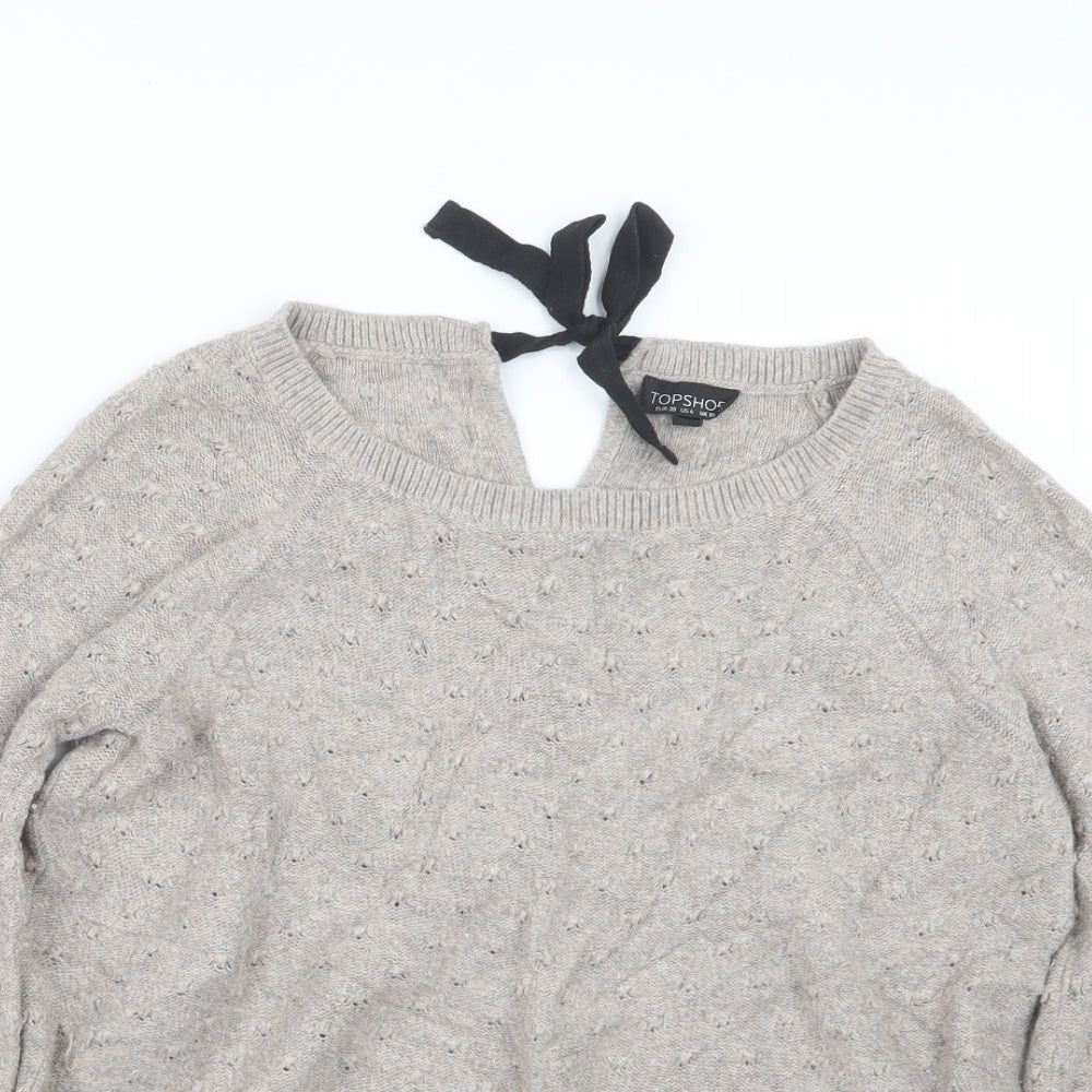 Topshop Womens Beige  Knit Pullover Jumper Size 10