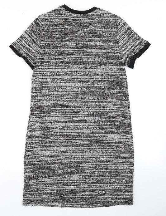 New Look Womens Grey Striped  T-Shirt Dress  Size 8