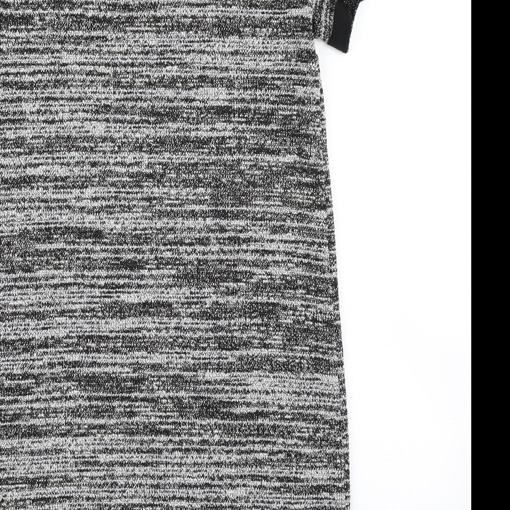 New Look Womens Grey Striped  T-Shirt Dress  Size 8