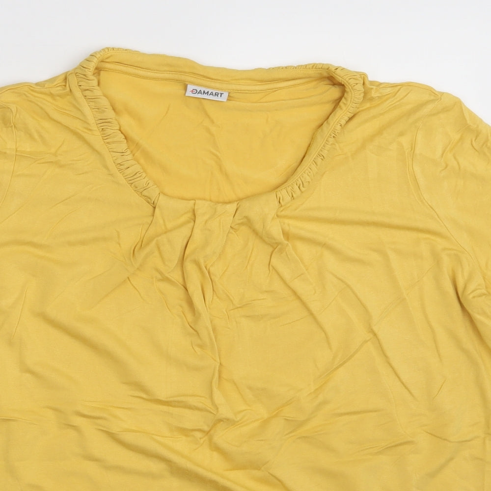 Damart Womens Yellow   Basic T-Shirt Size 14