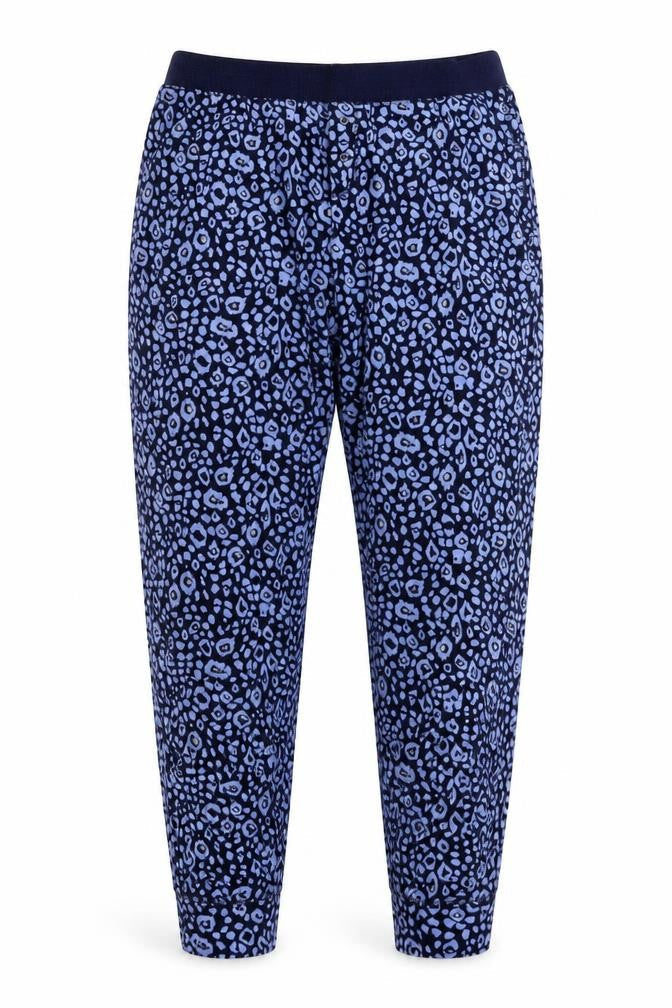 Jane & Bleecker Womens Blue Animal Print  Jogger Trousers Size L L28 in