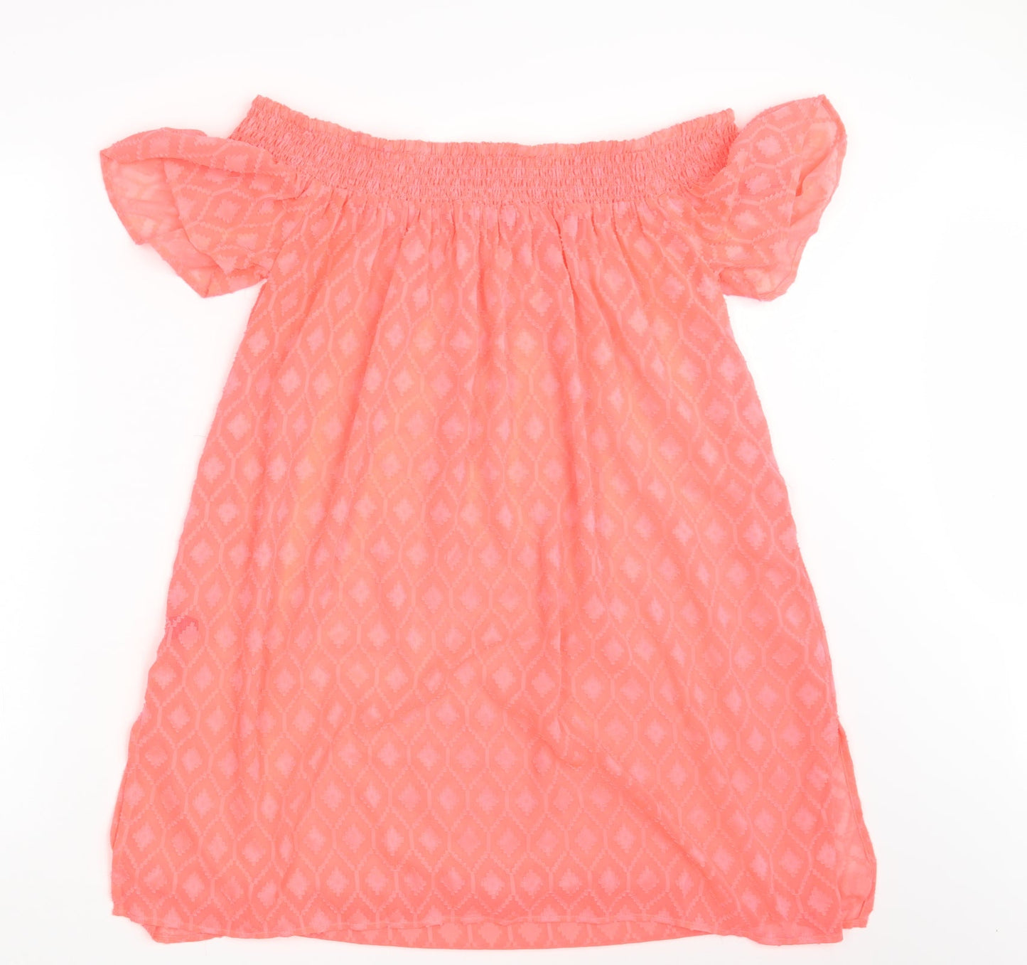 George Womens Orange Argyle/Diamond  A-Line  Size M