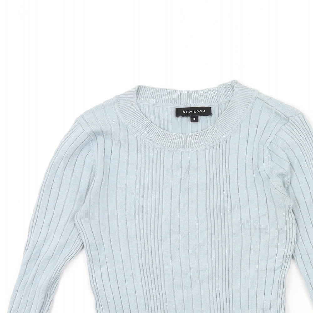 New Look Womens Blue  Knit Pullover Jumper Size 8