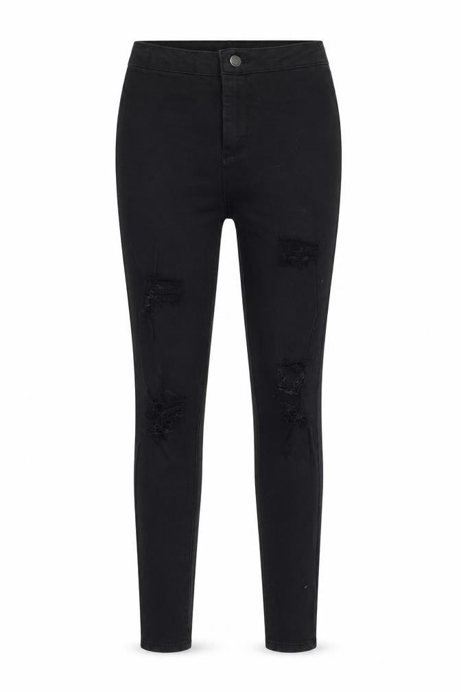 PRETTYLITTLETHING Womens Black  Denim Skinny Jeans Size 10 L29 in