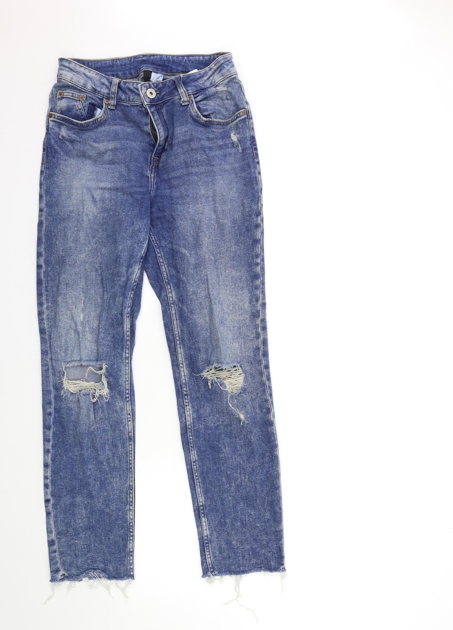 H&M Womens Blue  Denim Skinny Jeans Size 8 L28 in
